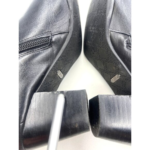 Vionic Georgia Orthaheel Studded Black Leather Ankle Boots Size 9 Booties - Picture 11 of 13